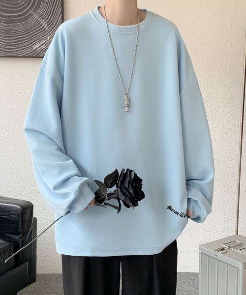 FVLMEN（フルメン）の「【FVLMEN】onepoint logo longsleeve tee/ワンポイント ロゴ ロングスリーブ T（Tシャツ/カットソー・メンズ・オフホワイト/ブラック/ブラウン/ベージュ/ブルー・MEDIUM/LARGE/X-LARGE）」の5枚目の写真