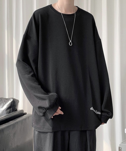 FVLMEN（フルメン）の「【FVLMEN】onepoint logo longsleeve tee/ワンポイント ロゴ ロングスリーブ T（Tシャツ/カットソー・メンズ・オフホワイト/ブラック/ブラウン/ベージュ/ブルー・MEDIUM/LARGE/X-LARGE）」の16枚目の写真