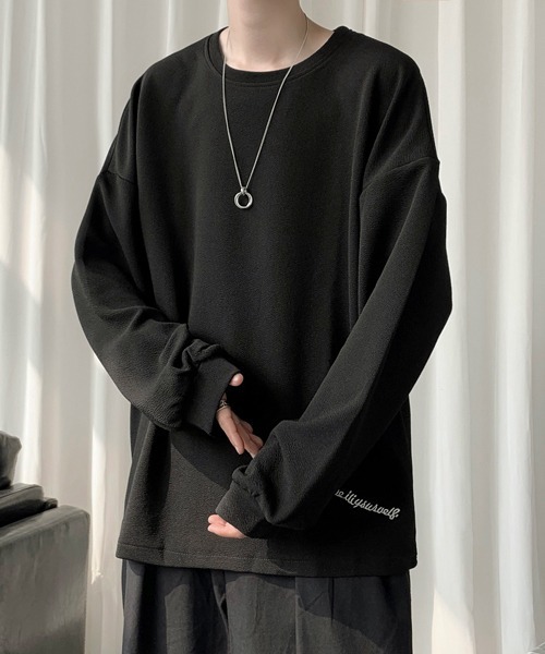 FVLMEN（フルメン）の「【FVLMEN】onepoint logo longsleeve tee/ワンポイント ロゴ ロングスリーブ T（Tシャツ/カットソー・メンズ・オフホワイト/ブラック/ブラウン/ベージュ/ブルー・MEDIUM/LARGE/X-LARGE）」の21枚目の写真