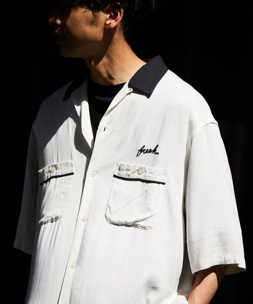 FREAK'S STORE（フリークスストア）の「FREAK'S STORE/フリークスストア VINTAGE ボーリングシャツ/オープンカラーシャツ（シャツ/ブラウス・メンズ・ブラック/オフホワイト/グリーン/マスタード/ブラック系その他/レオパード・SMALL/MEDIUM/LARGE）」の14枚目の写真