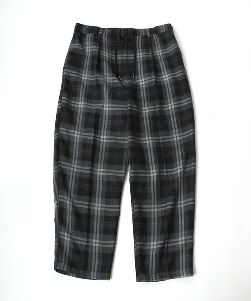 Salong hameu(サロン ハミュー)の「TRワイドスラックスパンツ メンズ レディース/センタープレスバギーパンツ/無地・チェック柄(スラックス・メンズ・ブラック/ホワイト系その他/ベージュ系その他/ブラウン系その他/グレー系その他/ブラック系その他/グレー系その他2・L/M)」の12枚目の写真