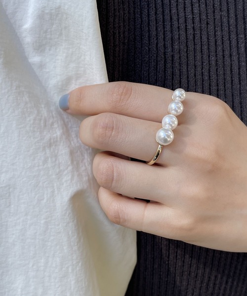 LOWRYS FARM(ローリーズファーム)の「ダブルフィンガーリング 342738(リング・レディース・その他/その他1/その他2/イエロー系その他/オフホワイト・FREE)」の3枚目の写真