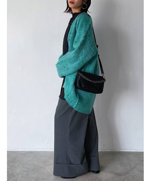 PAGEBOY（ページボーイ）の「ブラッシュヤーンVカーディガン（カーディガン/ボレロ・レディース・ブラック系その他/グリーン系その他/ピンク系その他/グレイッシュベージュ/ターコイズブルー系/オレンジ・FREE）」の20枚目の写真