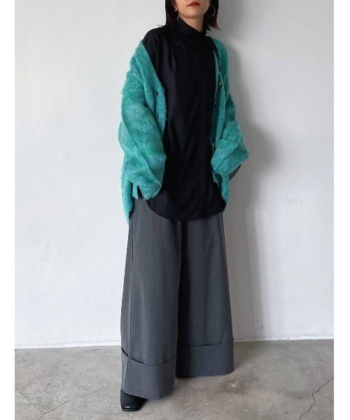 PAGEBOY（ページボーイ）の「ブラッシュヤーンVカーディガン（カーディガン/ボレロ・レディース・ブラック系その他/グリーン系その他/ピンク系その他/グレイッシュベージュ/ターコイズブルー系/オレンジ・FREE）」の21枚目の写真