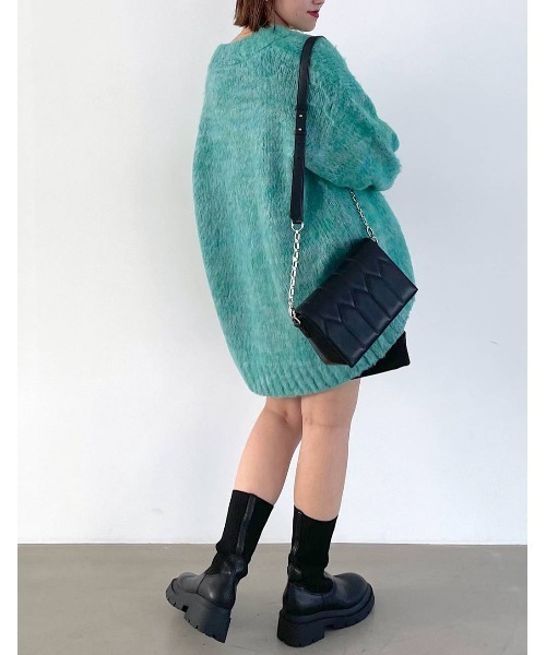 PAGEBOY（ページボーイ）の「ブラッシュヤーンVカーディガン（カーディガン/ボレロ・レディース・ブラック系その他/グリーン系その他/ピンク系その他/グレイッシュベージュ/ターコイズブルー系/オレンジ・FREE）」の22枚目の写真