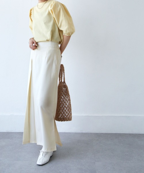 Chillfar（チルファー）の「カラースリットロングナロースカート（スカート・レディース・ブラック/オレンジ/ブルー/グリーン/アイボリー・MEDIUM/LARGE）」の12枚目の写真