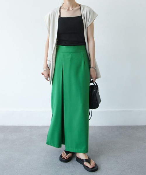 Chillfar（チルファー）の「カラースリットロングナロースカート（スカート・レディース・ブラック/オレンジ/ブルー/グリーン/アイボリー・MEDIUM/LARGE）」の22枚目の写真