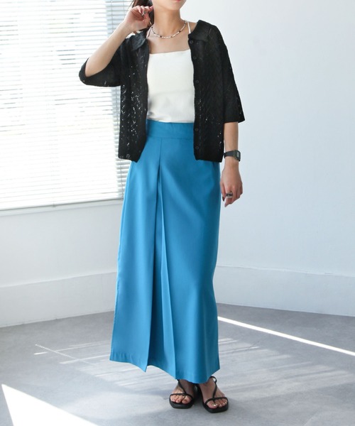 Chillfar（チルファー）の「カラースリットロングナロースカート（スカート・レディース・ブラック/オレンジ/ブルー/グリーン/アイボリー・MEDIUM/LARGE）」の14枚目の写真