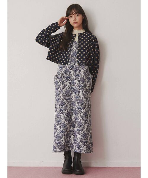 merry jenny（メリージェニー）の「flowerキルトカーディガン（カーディガン/ボレロ・レディース・オフホワイト/ネイビー・FREE）」の9枚目の写真