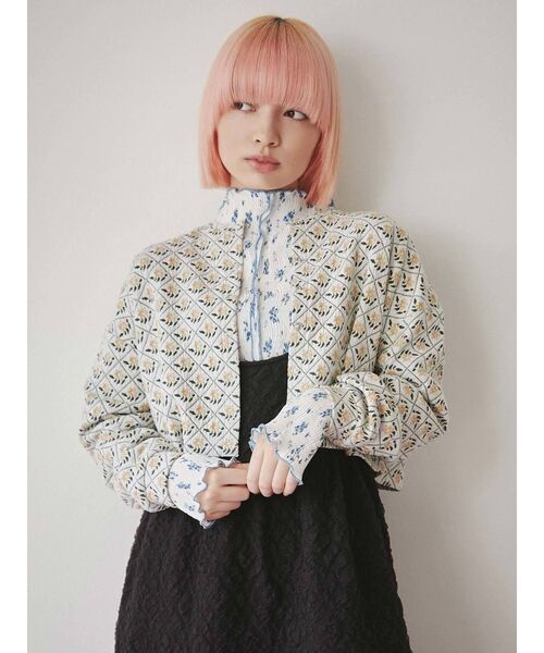 merry jenny（メリージェニー）の「flowerキルトカーディガン（カーディガン/ボレロ・レディース・オフホワイト/ネイビー・FREE）」の20枚目の写真