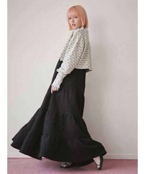 merry jenny（メリージェニー）の「flowerキルトカーディガン（カーディガン/ボレロ・レディース・オフホワイト/ネイビー・FREE）」の13枚目の写真