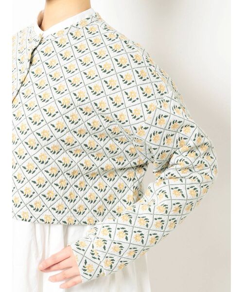 merry jenny（メリージェニー）の「flowerキルトカーディガン（カーディガン/ボレロ・レディース・オフホワイト/ネイビー・FREE）」の11枚目の写真