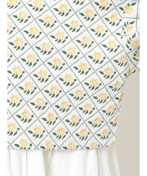 merry jenny（メリージェニー）の「flowerキルトカーディガン（カーディガン/ボレロ・レディース・オフホワイト/ネイビー・FREE）」の5枚目の写真