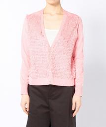 Drawer/ドゥロワー カラーブロックカーディガン Drawer（ドゥロワー）の「DRAWER 18G フリンジカーディガン