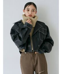 MURUA（ムルーア）の「フェイクレザーショートジャケット（ブルゾン・レディース）」