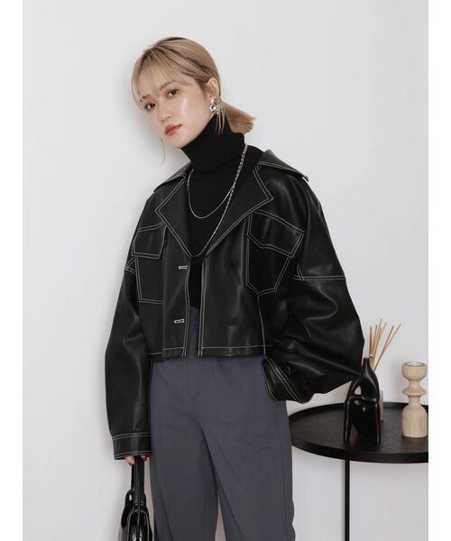 MURUA（ムルーア）の「フェイクレザーショートジャケット