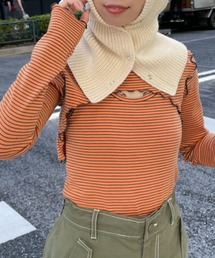 【HELLO.SANFRANCISCO/ハローサンフランシスコ】 マルチウェイメローボーダートップス