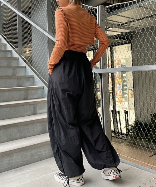 HELLO.SANFRANCISCO(ハローサンフランシスコ)の「【HELLO.SANFRANCISCO/ハローサンフランシスコ】 マルチウェイメローボーダートップス(Tシャツ/カットソー・レディース・ライトグレー/ピンク/オレンジ/ブルー・FREE)」の15枚目の写真