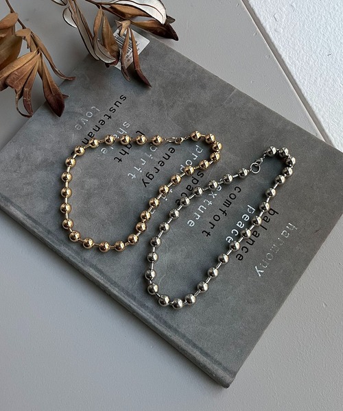 GOLDY（ゴールディ）の「【GOLDY/ゴールディ】ボールチェーンショートネックレス（ネックレス・レディース・シルバー/ゴールド・FREE）」の3枚目の写真