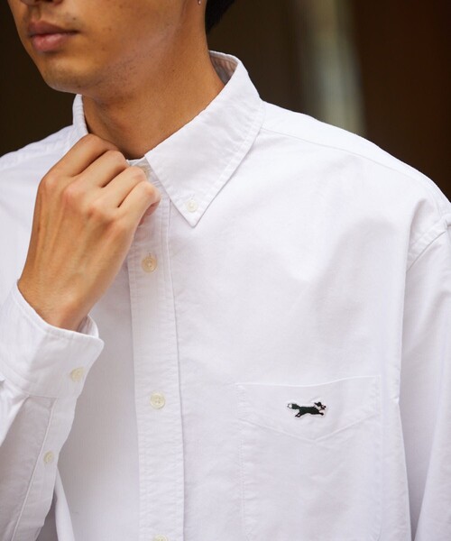 TOWNCRAFT（タウンクラフト）の「TOWN CRAFT/タウンクラフト OX BD リラックス シャツ/ワンポイント（シャツ/ブラウス・メンズ・ホワイト系その他/グリーン/ホワイト/ベージュ/ブルー/ネイビー/サックスブルー・SMALL/MEDIUM/LARGE）」の9枚目の写真