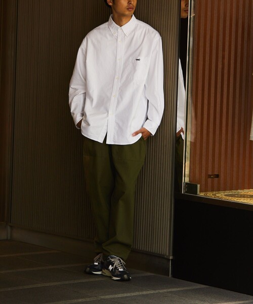 TOWNCRAFT（タウンクラフト）の「TOWN CRAFT/タウンクラフト OX BD リラックス シャツ/ワンポイント（シャツ/ブラウス・メンズ・ホワイト系その他/グリーン/ホワイト/ベージュ/ブルー/ネイビー/サックスブルー・SMALL/MEDIUM/LARGE）」の13枚目の写真