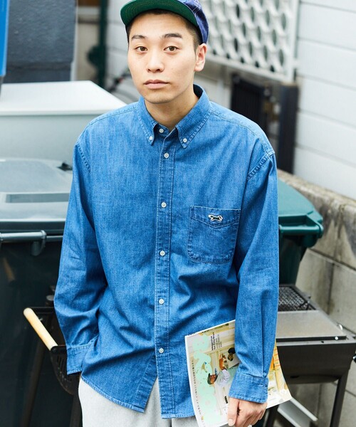 TOWNCRAFT（タウンクラフト）の「TOWN CRAFT/タウンクラフト OX BD リラックス シャツ/ワンポイント（シャツ/ブラウス・メンズ・ホワイト系その他/グリーン/ホワイト/ベージュ/ブルー/ネイビー/サックスブルー・SMALL/MEDIUM/LARGE）」の20枚目の写真