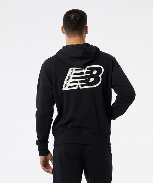 NEW BALANCE(ニューバランス)の「NB Essentials Magnify スウェットプルオーバーフーディー(パーカー・メンズ・ライトブルー/ブラック/ダークグリーン/杢グレー・SMALL/MEDIUM/LARGE/X-LARGE/XX-LARGE)」の9枚目の写真