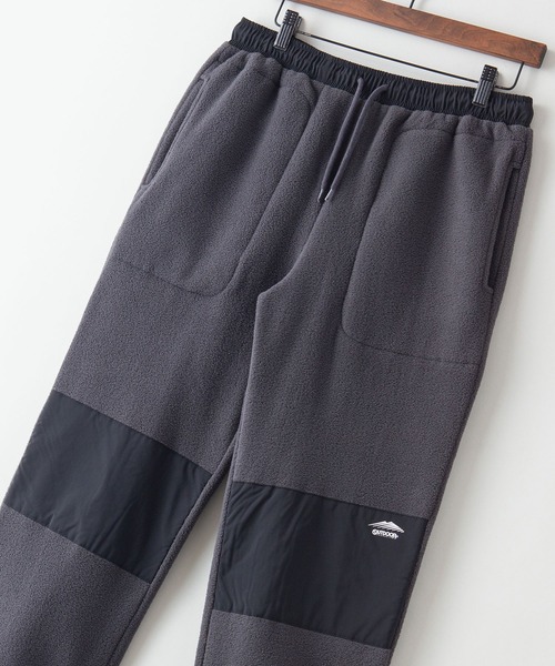 OUTDOOR PRODUCTS APPAREL(アウトドアプロダクツアパレル)の「フリース切り替えパンツ ワンポイントブランドロゴ(その他パンツ・メンズ・ブラック/グレー・SMALL/MEDIUM/LARGE/X-LARGE)」の2枚目の写真