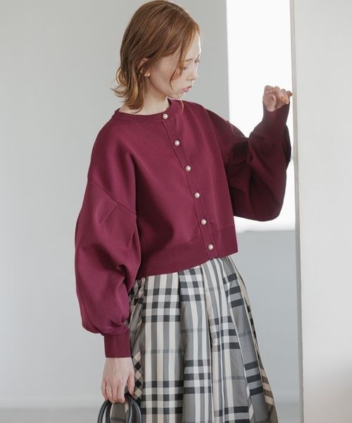 mysty woman(ミスティウーマン)の「【harekoさんコラボ】スーパーボリュームスリーブカーディガン 164687(カーディガン/ボレロ・レディース・ブラック/ベージュ/パープル/アイボリー・FREE)」の7枚目の写真