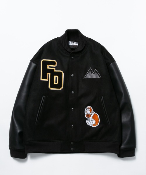 FIRST DOWN（ファーストダウン）の「FIRST DOWN/ファーストダウン VIRSITY JACKET/バーシティジャケット/スタジャン（スタジャン・メンズ・ブラック/ネイビー・L/XL/M）」の2枚目の写真