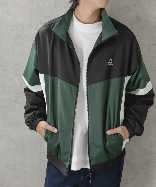 KANGOL（カンゴール）の「KANGOL カンゴール ワンポイント刺繍カラー配色切替スタンドジャケット（その他アウター・メンズ・グリーン/ベージュ・M/L/XL）」の9枚目の写真