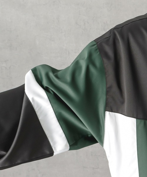 KANGOL（カンゴール）の「KANGOL カンゴール ワンポイント刺繍カラー配色切替スタンドジャケット（その他アウター・メンズ・グリーン/ベージュ・M/L/XL）」の4枚目の写真