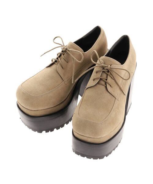EMODA(エモダ)の「レースアップチャンキーシューズ(ドレスシューズ・レディース・ブラック/ベージュ・MEDIUM/LARGE/SMALL)」の1枚目の写真