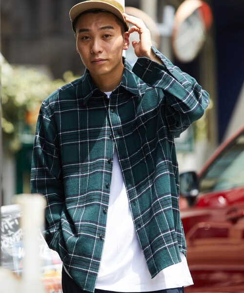 FREAK'S STORE（フリークスストア）の「FREAK'S STORE/フリークスストア リラックスフィット チェックネルシャツ/ワークシャツ（シャツ/ブラウス・メンズ・モスグリーン/ブラック/オフホワイト・MEDIUM/LARGE/SMALL）」の17枚目の写真