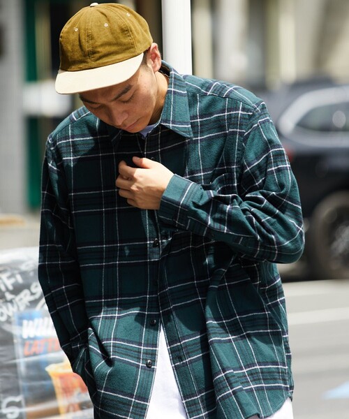 FREAK'S STORE（フリークスストア）の「FREAK'S STORE/フリークスストア リラックスフィット チェックネルシャツ/ワークシャツ（シャツ/ブラウス・メンズ・モスグリーン/ブラック/オフホワイト・MEDIUM/LARGE/SMALL）」の15枚目の写真