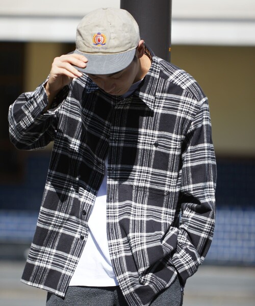 FREAK'S STORE（フリークスストア）の「FREAK'S STORE/フリークスストア リラックスフィット チェックネルシャツ/ワークシャツ（シャツ/ブラウス・メンズ・モスグリーン/ブラック/オフホワイト・MEDIUM/LARGE/SMALL）」の7枚目の写真