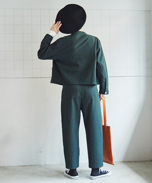 bulle de savon（ビュルデサボン）の「ウール/コットン check tapered 