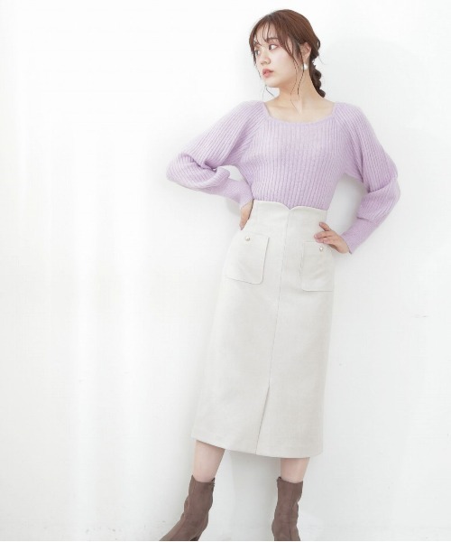 PROPORTION BODY DRESSING（プロポーションボディドレッシング）の「ダンボールフェイクスエードポケットタイト / 1212220002（スカート・レディース・グレー/ベージュ系その他/ダークグレー・MEDIUM/SMALL/X-SMALL）」の4枚目の写真