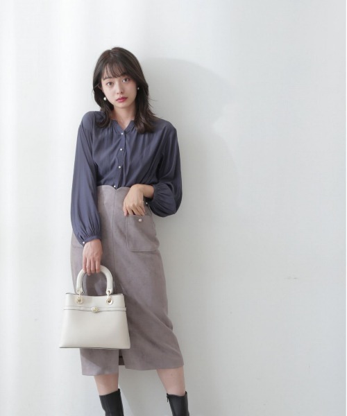 PROPORTION BODY DRESSING（プロポーションボディドレッシング）の「ダンボールフェイクスエードポケットタイト / 1212220002（スカート・レディース・グレー/ベージュ系その他/ダークグレー・MEDIUM/SMALL/X-SMALL）」の12枚目の写真