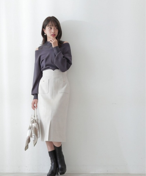 PROPORTION BODY DRESSING（プロポーションボディドレッシング）の「ダンボールフェイクスエードポケットタイト / 1212220002（スカート・レディース・グレー/ベージュ系その他/ダークグレー・MEDIUM/SMALL/X-SMALL）」の9枚目の写真