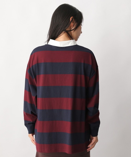 LEPSIM(レプシィム)の「ボーダーラガーシャツ 122637(ポロシャツ・レディース・ネイビー/グリーン・FREE)」の10枚目の写真