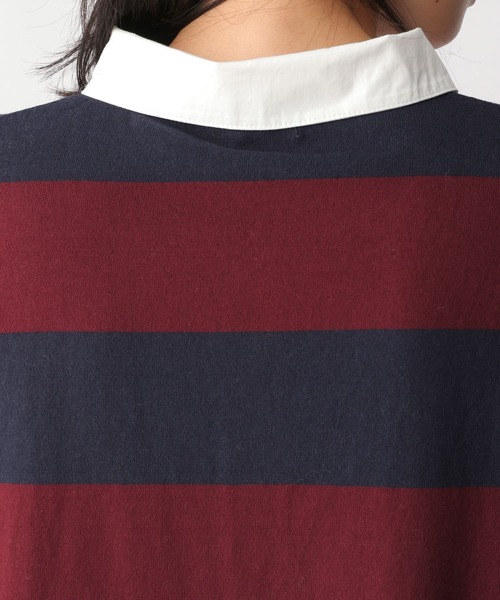 LEPSIM(レプシィム)の「ボーダーラガーシャツ 122637(ポロシャツ・レディース・ネイビー/グリーン・FREE)」の4枚目の写真