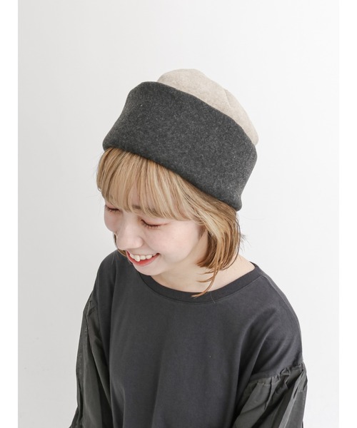 Samansa Mos2（サマンサ モスモス）の「リバーシブルバイカラーワッチ（ハット・レディース・チャコール/ベージュ・ﾌﾘ-）」の6枚目の写真
