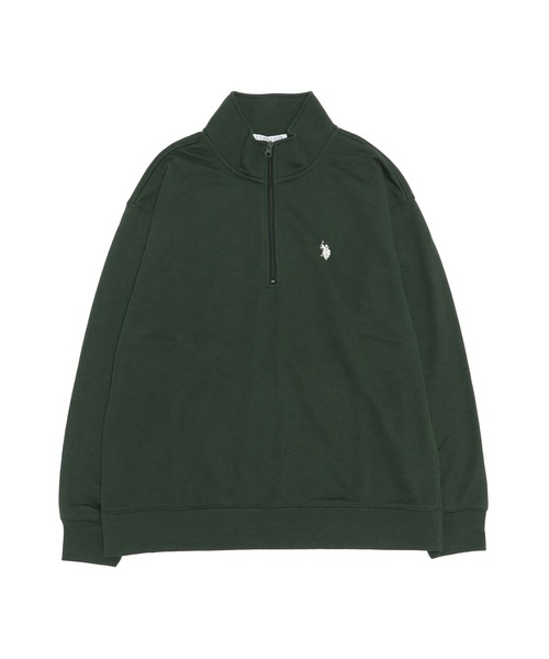 U.S. POLO ASSN.（ユーエスポロアッスン）の「U.S. POLO ASSN. / ユーエスポロアッスン 別注 コラボ オーバーサイズ ハーフジップ 裏毛 スウェット トレーナー（スウェット・メンズ・ホワイト系その他/ブラック系その他/グレー系その他/グレー系その他4/グリーン系その他2/ブルー系その他2/ブラック系その他2/グレー系その他2/グレー系その他3/グリーン系その他/ブルー系その他/ホワイト系その他2・MEDIUM/LARGE）」の9枚目の写真