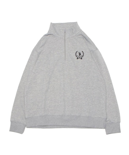 U.S. POLO ASSN.（ユーエスポロアッスン）の「U.S. POLO ASSN. / ユーエスポロアッスン 別注 コラボ オーバーサイズ ハーフジップ 裏毛 スウェット トレーナー（スウェット・メンズ・ホワイト系その他/ブラック系その他/グレー系その他/グレー系その他4/グリーン系その他2/ブルー系その他2/ブラック系その他2/グレー系その他2/グレー系その他3/グリーン系その他/ブルー系その他/ホワイト系その他2・MEDIUM/LARGE）」の6枚目の写真