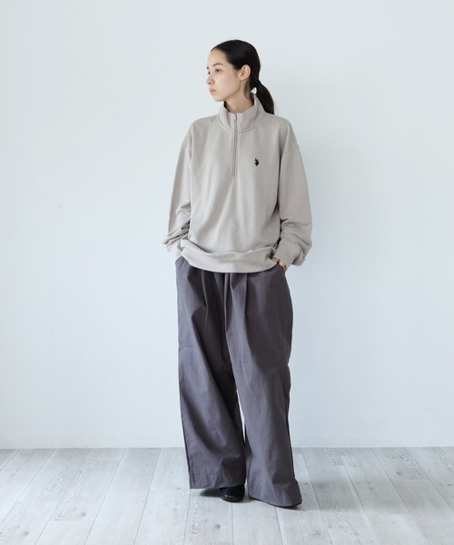 U.S. POLO ASSN.（ユーエスポロアッスン）の「U.S. POLO ASSN. / ユーエスポロアッスン 別注 コラボ オーバーサイズ ハーフジップ 裏毛 スウェット トレーナー（スウェット・メンズ・ホワイト系その他/ブラック系その他/グレー系その他/グレー系その他4/グリーン系その他2/ブルー系その他2/ブラック系その他2/グレー系その他2/グレー系その他3/グリーン系その他/ブルー系その他/ホワイト系その他2・MEDIUM/LARGE）」の14枚目の写真