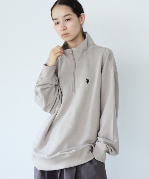 U.S. POLO ASSN.（ユーエスポロアッスン）の「U.S. POLO ASSN. / ユーエスポロアッスン 別注 コラボ オーバーサイズ ハーフジップ 裏毛 スウェット トレーナー（スウェット・メンズ・ホワイト系その他/ブラック系その他/グレー系その他/グレー系その他4/グリーン系その他2/ブルー系その他2/ブラック系その他2/グレー系その他2/グレー系その他3/グリーン系その他/ブルー系その他/ホワイト系その他2・MEDIUM/LARGE）」の19枚目の写真