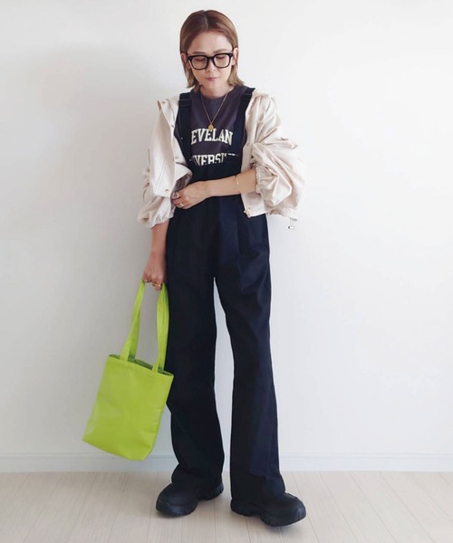 CORNERS（コーナーズ）の「CORNERS by yui ハイウエストツイルサロペット（サロペット/オーバーオール・レディース・ブラック/ブラウン/ベージュ/オフホワイト/チェック/カーキ/ベージュ系その他・M/L）」の8枚目の写真