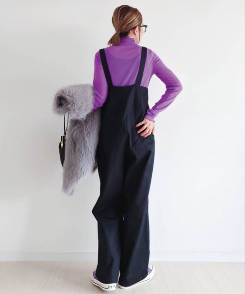 CORNERS（コーナーズ）の「CORNERS by yui ハイウエストツイルサロペット（サロペット/オーバーオール・レディース・ブラック/ブラウン/ベージュ/オフホワイト/チェック/カーキ/ベージュ系その他・M/L）」の20枚目の写真