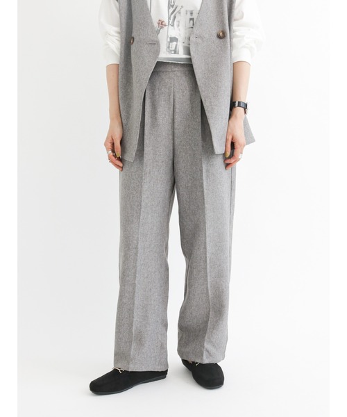 Samansa Mos2 blue（サマンサモスモスブルー）の「ツイードライクパンツ【セットアップ可】（その他パンツ・レディース・チャコール/グレー/ブラウン・ﾌﾘ-）」の2枚目の写真